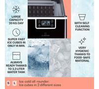 Cubitera Chios 20 kg/24 h Auto-Clean depósito de agua de 3,2 litros Klarstein