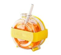 Cubitera con forma de vaso - 300 ml 0,3 litros a prueba de fugas portátil con pajita, camping, picnic, verano, café, de viaje, interior