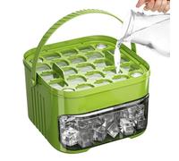 Cubitera con placa de presión, 50 compartimentos, 15 x 9,5 cm, doble capa, antiadherente, para hacer hielo, gran capacidad, para whisky, cócteles, bebidas, de refresco, camping, pícnic, cocina