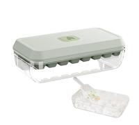 Cubitera cuadrada reutilizable - Juego de cuencos de hielo tipo empuje con tapa y recipiente de almacenamiento | Fácil liberación de hielo para refrescos, whisky, cócteles | Congelador para café de