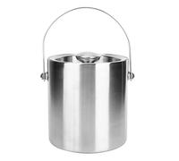 Cubitera de Acero Inoxidable, Doble Capa 2L con Tapa y Aislamiento - Mantén tu Vino y Champán Fríos por Más Tiempo, Diseño Portátil con Asa para Uso en Barra