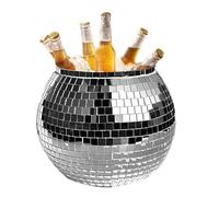 Cubitera de hielo - Cubo de hielo con bola de discoteca | 3L reflectante cóctel Íce Büucket, disco cerveza vino enfriador de vino, copa reflectante champán, botella de bebidas de bola para bar