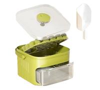 Cubitera de Hielo | Fabricador Extraíble de Bloques Helados con Tapa y Contenedor,Bandeja de Cubitos para Bebidas - Para Camping Hogar Apartamento Residencia Cocina Bebidas Cafés Cócteles