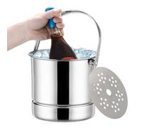 Cubitera de hielo para champán, cubo de hielo de acero inoxidable, de vino con colador, accesorios de bar para el hogar, whisky, vodka, cócteles, cerveza, café