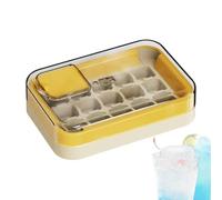 Cubitera de hielo para congelador, apilable con tapa, bandeja de silicona flexible, recipiente reutilizable para enfriar bebidas, dispositivo de cocina a prueba de fugas, almacenamiento compacto