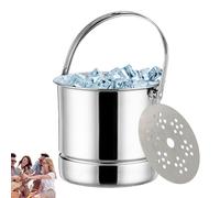 Cubitera de hielo para vino, de acero inoxidable, de vino de gran capacidad, incluye colador para whisky, vodka, cócteles, cerveza