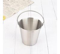 Cubitera de hielo portátil pequeña con asas de acero inoxidable para servir aperitivos, patatas fritas, pepitas de pollo y bebidas frías en bar KTV (1800 ml)