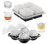 Cubitera de silicona, juego de 2 moldes para cubitos de hielo, bandeja para cubitos de hielo de silicona con tapa, sin BPA, molde para cubitos de hielo, moldes grandes para whisky, cócteles, zumos y