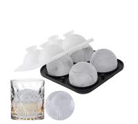 Cubitera De Silicona Para Cubitos De Hielo Con Tapa, Molde Ronda Con Forma De Pelota De Tenis 3D, 5,7 Cm De Diámetro, Fácil De Desmoldar, Para Fiestes, Eventos Deportivos Y Bares