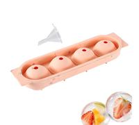 Cubitera de silicona para hacer 4 helados para bebidas frías, molde de bola de hielo con tapa, para mujeres, hombres, camareros, para casa, , apartamento, oficina, bar, verano, cóctel, picnic