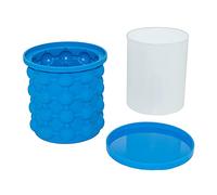 Cubitera Hielo, Bandeja para Cubitos de Hielo con Tapa, Cubo de Hielo Reutilizable, Moldes de Cubitos de Hielo de Goma con Tapa, para Congelar Cola, Cócteles, Whisky y Vino (Azul)