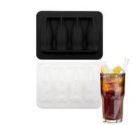 Cubitera - Juego de 4 moldes en forma de botella | 4 compartimentos de silicona para fiestas familiares, cócteles, whisky, bebidas y cocina