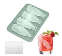 Cubitera | Juego de 4 moldes en forma de botella | Fácil extracción de 4 compartimentos para hacer cubitos de hielo - para días calurosos, , familiares, bar, cocina, cócteles, zumos de