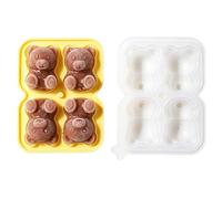 Cubitera para congelador, forma de oso, recipiente de almacenamiento seguro para alimentos, molde de silicona para congelador, para cocina, frigorífico, interior, familia, bebidas, agua Whi