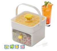 Cubitera para congelador | Máquina de cubitos de hielo con asa y tapa, herramienta de doble capa prensada como ayudante de cocina para café, té, whisky, cócteles, bebidas y para camping al aire libre