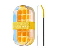 Cubitera para congelador, prensa de cubitos de hielo portátil con 18 compartimentos, forma reutilizable para leche, café, de whisky, refrescos, cócteles, bar de cócteles