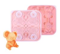 Cubitera para whisky | 4 moldes para cubitos de hielo en forma de oso para cócteles | Forma amigable con el hogar, fácil de desmoldar para cocina, congelador, bebidas, bebidas frías, alimentos