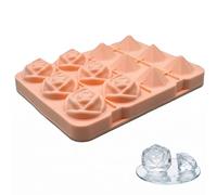 Cubitera Silicona con Formas de Rosa y Diamante, Molde Hielo Reutilizable para Cócteles, Whisky y Café, Cubiteras para Hielo Grande Decorativas, Color Rosa, 13.5x18x3.5cm