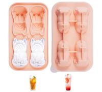 Cubitera Silicona de Bulldog, Molde para Cubitos de Hielo Animales, Reutilizables Cubiteras para Hielo Grande - Fácil de Quitar, Cubitera con Tapa para Whisky, Cócteles y Bebidas Refrigeradas