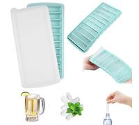 Cubitera Silicona Reutilizable con Tapa para Botellas de Agua Hacer Bebidas, Molde Hielo Grande Frescas al Aire Libre Cubiteras para Hielo Ice Cube Tray Certificada Por LFGB y Libre de BPA Verde