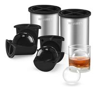 Cubitera transparente de 2,5 pulgadas de acero inoxidable transparente, molde de silicona premium sin BPA para whisky y cócteles (2 paquetes)