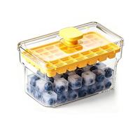 Cubiteras,34 Cavidades Apilables Reutilizables Con Tapa Y Contenedor - Bandeja de Hielo con Pulsador para Congelador - Para Whisky Cóctel Cerveza Café Hogar Camping Aire Libre Picnic