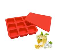 Cubiteras De Silicona Para Cubitos De Hielo | Accesorios De Silicona Reutilizables Con 9 Cavidades Y Tapa | Moldes Para Cubitos De Hielo - Para Cócteles Whisky Cocina Fiestas Bebida Comida Bar