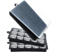 Cubiteras para Hielo 3 piezas con tapa Cubitera Silicona apilable y fácil de quitar Moldes para Cubitos de Hielo sin BPA para cócteles whisky y alimentos para bebés (negro)