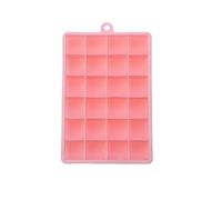 cubiteras para hielo Bandeja de hielo silicona cuadrada, molde auxiliar for puré alimentos, queso, gelatina, barra, herramienta cocina, cubo cóctel(C NO Cover Pink)