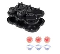 Cubiteras Para Hielo Bandeja grande for cubitos de hielo con forma rosa, molde silicona 3D diamante, reutilizable for cócteles, whisky, suministros for fiestas(Color04)