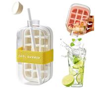 Cubiteras para Hielo con Pajitas,YouXiaor Botella de Cubitos de Hielo 2 en 1,Cubiteras para Hielo con Tapa,Fácil de Liberar,Cubitos de Hielo,Molde Hielo para Whisky Cócteles Agua Cola