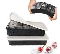 Cubiteras para Hielo con Tapa - 2pcs 3cm 30 Cubitos Hielera - Fácil Extracción & Apilables & Antiderrames Cubitera Silicona sin BPA para Whisky, Cola, Cócteles, Alimentos para Bebé (Negro)