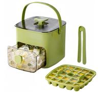 Cubiteras para Hielo con Tapa Bandejas para Cubitos Hielo Reutilizables Ice Cube Tray para Cubitos 48 Compartimentos Moldes, para Enfriar Café,Whisky,Cócteles,Jugos(Verde)