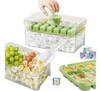 Cubiteras para Hielo con Tapa, CIYIN Molde Hielo Reutilizable para 56 Ice Cube Tray, Liberación de Todos Los Cubitos de Hielo en un Segundo, Bandeja Hielo Alimenticio para Whisky, Cócteles, Café