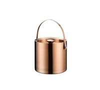 Cubiteras para Hielo Cubitera de acero inoxidable doble capa con tapa for bares cócteles, congeladores y vino Cubo de Hielo(Pequeño)