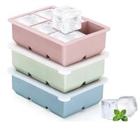 Cubiteras Para Hielo Cubitera Hielera Maquina Hielos 3 Pieza Reutilizables Silicona Cubo Con Tapa Molde Cubitos Grande Ice Maker Cube Tray Cubos Moldes Reutilizable Kitchen