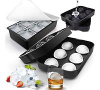 Cubiteras para Hielo Grande, Pack de 2 Confezioni Cubitera Silicona con Tapa, Libres de BPA,Moldes de Grado Alimenticio para Whisky, Cócteles y Bebidas, Apto para Lavavajillas