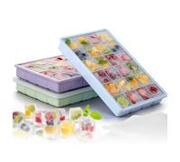 Cubiteras Para Hielo Ice Cube Tray, Set De 3 De Silicona, Que Ofrece 72 Hielo De Hielo Cuadrados. Ideal Para Whisky Y Cócteles.