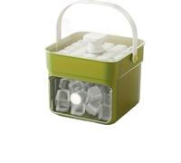 Cubiteras para Hielo Máquina for hacer cubitos de hielo gran capacidad con tapa fácil presionar, bandejas for congelador, refrigerador doméstico, caja almacenamiento casera(Green 25 Grid)