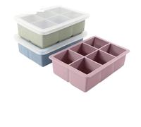 cubiteras para hielo Molde de silicona for cubitos hielo, bandeja fácil desmoldar, moldes for hacer caseros for la producción en barra(6Grid Pink)