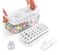 Cubiteras Para Hielo, Moldes Hielo,Bandeja Hhielo,Cubitera de Grado Alimenticio, Liberación de Todos Los Cubitos de Hielo en un Segundo, Molde Hielo Reutilizable Para 64 Ice Cube Tray (blanco)