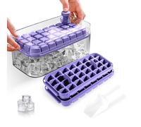 Cubiteras Para Hielo, Moldes Hielo,Bandeja Hhielo,Cubitera de Grado Alimenticio, Liberación de Todos Los Cubitos de Hielo en un Segundo, Molde Hielo Reutilizable Para 64 Ice Cube Tray (morado)