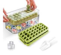 Cubiteras Para Hielo, Moldes Hielo,Bandeja Hhielo,Cubitera de Grado Alimenticio, Liberación de Todos Los Cubitos de Hielo en un Segundo, Molde Hielo Reutilizable Para 64 Ice Cube Tray (verde)