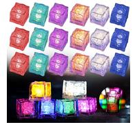 Cubitos de Hielo LED 24 Pcs, LED Cubitos Hielo, Cubitos de Hielo LED Colorido, Luz del Sensor de Líquido Reutilizable, para Fiesta, Boda, Party, Bar Decoración, Cumpleaños, Club, Festival