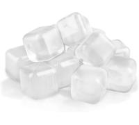 Cubitos de Hielo Reutilizables de Plástico - Pack de 20 Colores Surtidos | Sin BPA, No Diluye Bebidas | Ecológicos y Reutilizables para Whisky, Cócteles, Refrescos y Más (Trasparente)