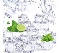 Cubitos de Hielo Reutilizables,Piedras Enfriadoras de Bebidas,Cubitos de Hielo de Acrílico Artificiales, para el Hogar Decoración de la Boda Rellenos de Jarrones de Exhibición,50Uds,Transparente