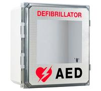 CUBIX SAFETY Armarios de DEA para exteriores con alarma. Se adapta a todos los desfibriladores del mercado. Perfecto para uso en escuelas, iglesias, estadios u otros campus. Medidas: 42,24 cm de alto
