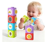 Cubo actividades bebé Montessori,cubos apilables sensoriales con busy board, juguete educativo de manipulación,estimula motricidad y lógica, cubo de actividades compacto,juegos de viaje,idea de regalo