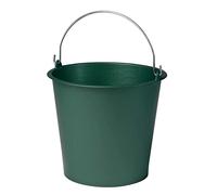 Cubo agrícola de 10 L de plástico con Mango de Metal, diámetro 28 x Altura 24,5 cm, Color Verde