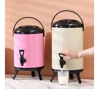Cubo aislado para bebidas para aventuras al aire libre, mantiene la temperatura para frío y calor (10 L, plateado)